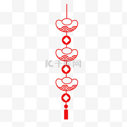 新年喜庆挂饰图片_新年喜庆元宝挂饰免抠图片