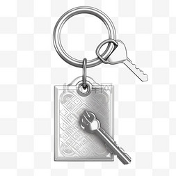 银色钥匙链，金属链环钥匙座小饰