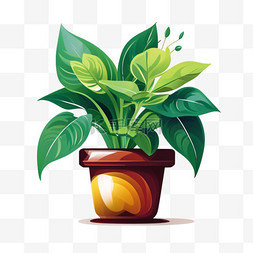 背景图片_绿萝植物元素插画背景图