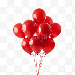 简单红色气球元素立体免抠图案