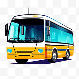 独立公交车元素插画