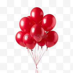 合成红色气球元素立体免抠图案