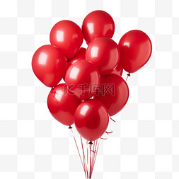 图形红色气球元素立体免抠图案