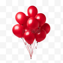 造型红色气球元素立体免抠图案