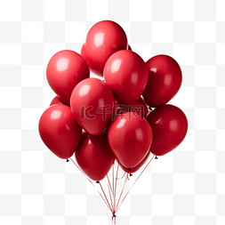 红色图案气球图片_简洁红色气球元素立体免抠图案