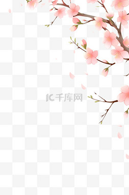 花枝背景图片_盛开的樱花春天枝手绘元素
