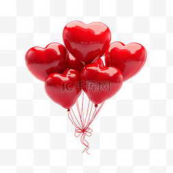 2月14日情人节装饰红色气球素材
