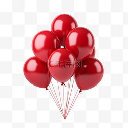 ai绘画红色气球元素立体免抠图案