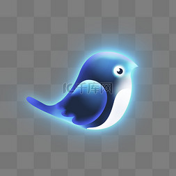 蓝色光感小鸟元素设计