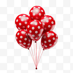 建模红色气球元素立体免抠图案