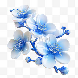 传统青花瓷色纹理国风梅花素材