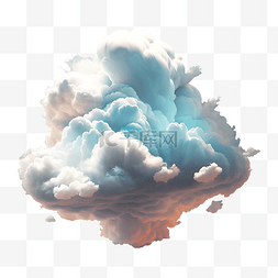 云层立体插画