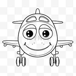 喷气机图片_快乐的飞机着色页与明亮的眼睛轮