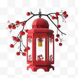 春节漂亮的大红灯笼