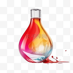 玻璃器花瓶图片_香水瓶子红色