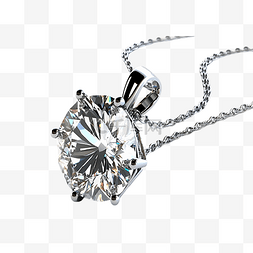 钻石项链礼物图片_钻石吊坠银色时尚的