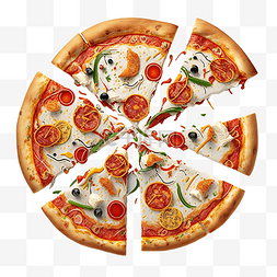 披萨意大利面卡通图片_意大利披萨美食快餐创意卡通装饰