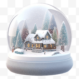 房子水晶圣诞雪球