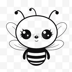 小可爱蜜蜂着色表与大眼睛轮廓素