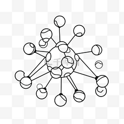 白球体图片_绘制相互连接的球体轮廓草图 向