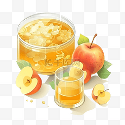 夏季饮品海报图片_果汁苹果饮料