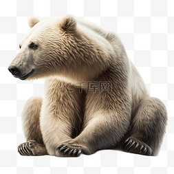 北极熊动物白底透明
