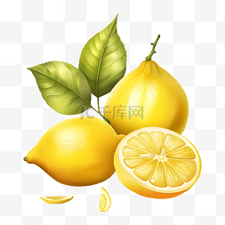 柠檬水果插画图片_新鲜柠檬水果插画