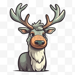 红鼻子驯鹿鲁道夫图片_圣诞节圣诞驯鹿银灰色图案