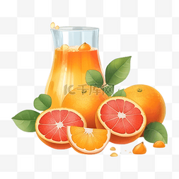 夏日饮品海报图片_橙子橙汁插画背景