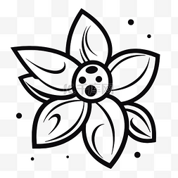 花卉轮廓素描的黑白着色 向量