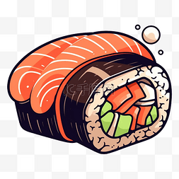 三文鱼手卷寿司图片_食物寿司三文鱼图案