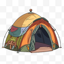 帐篷卡通分层色彩