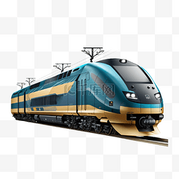 火车蓝色铁路列车