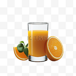 芒果汁插画图片_饮料橙汁写实