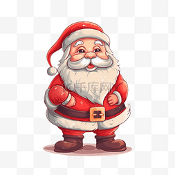 金色新年挂饰图片_圣诞节红色帽子白色胡子腰带卡通