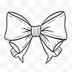 白色背景轮廓素描上的蝴蝶结着色