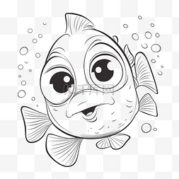 海底总动员图片图片_为孩子们着色页的鱼卡通人物轮廓