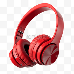 无线耳机时尚红色透明