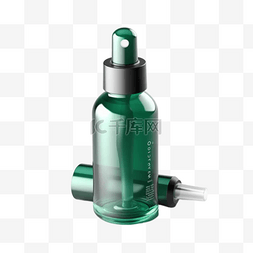 绿色补水图片_护肤品精华水瓶子绿色