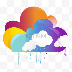 云朵彩色水滴图案