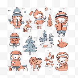 雪花图片_圣诞节可爱插画贴纸