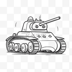 一幅素描图片_一系列坦克着色页中的一幅图像轮