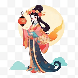 中秋节神话仙女中国风