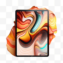苹果ipad图片_平板电脑彩色插画