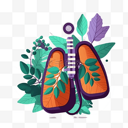 肺部疾病主题卡通