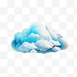 卡通云扁平化图片_云朵风格化层叠