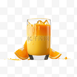 饮料橙汁橙色美味写实