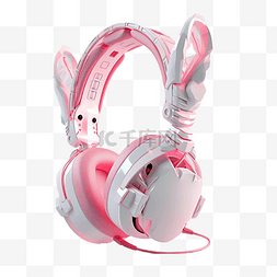 耳机兔耳朵粉色