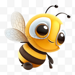 小蜜蜂黄色可爱卡通插画