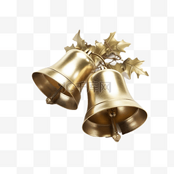 圣诞节金色铃铛挂件两个真实效果